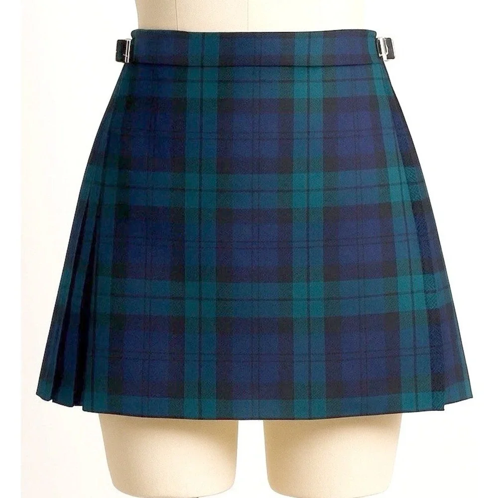 Lochcarron Black Watch Tartan Wool Mini Kilt Skirt 32